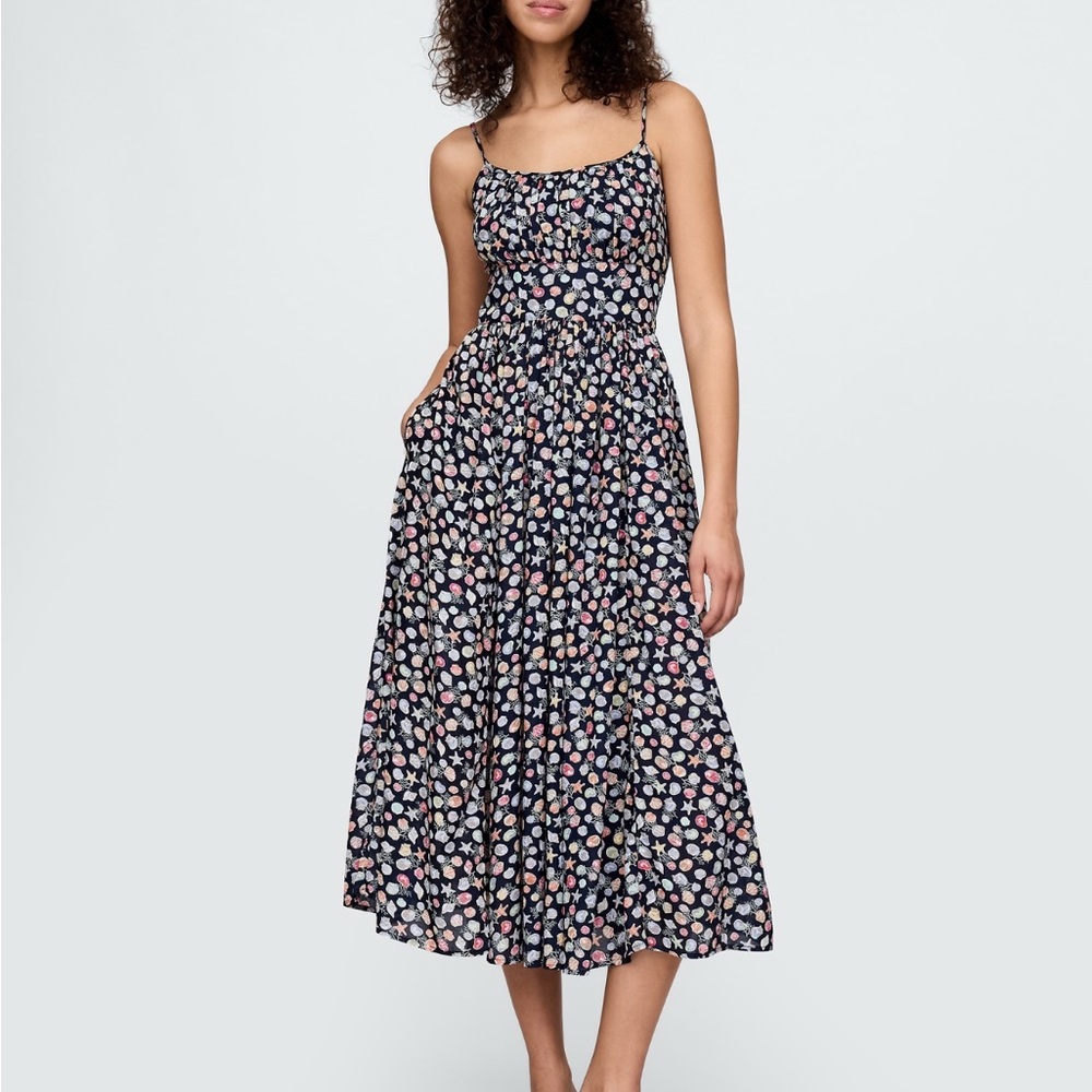 NWT Gap Tie-Strap Cami Midi Dress